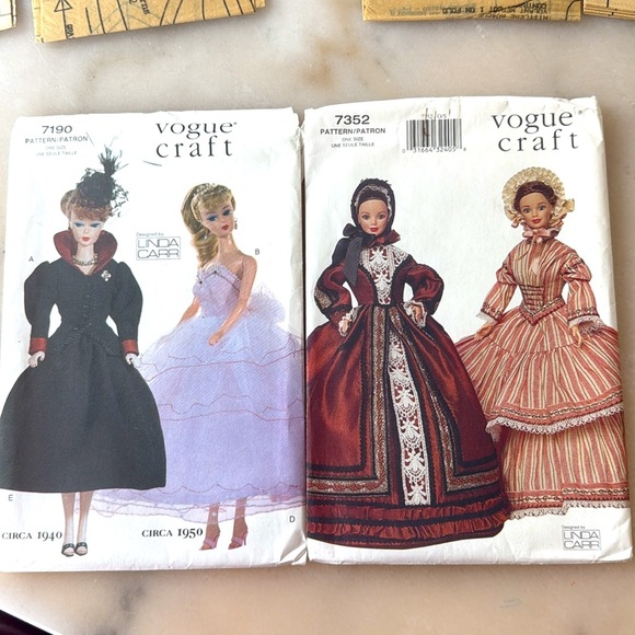 VOGUE CRAFT PATTERNS 7352 7190 FASHION DOLL CLOTHES CIRCA 1940 1950 Linda Carr - Picture 8 of 8